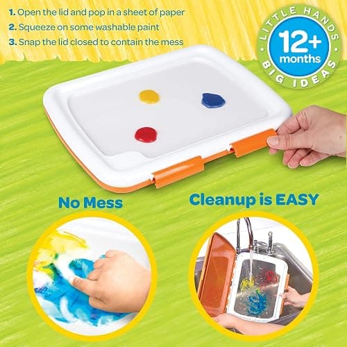 Crayola Mess Free Finger Painting Station – Washable Finger Paint for Toddlers, Essential Easter Basket Stuffers, Spring Arts & Crafts Set, Sensory Activity, Travel Toy, Ages 1+ thumbnail 3
