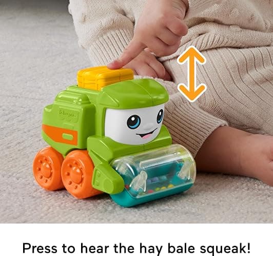Fisher-Price Baby Toy Rollin’ Tractor Push-Along Vehicle with Fine Motor Activities for Infants Ages 6+ Months thumbnail 4