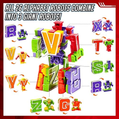 JOYIN Alphabet Robots Toys for Kids, ABC Learning Toys, Alphabots, Letters, Toddlers Education Toy, Carnival Prizes, Christmas, Treasure Box and Prize for Classroom thumbnail 4