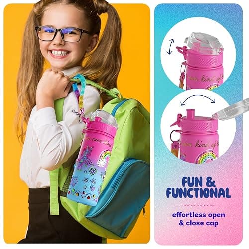 Dan&Darci Decorate Your Own Glow-in-the-Dark Water Bottle Kit for Girls - Birthday Gifts for Girl Ages 4-6 5-7 6-8 - 4 5 6 7 8 Year Old Birthday Gift Ideas - Arts and Crafts for Kids Age 6-8 thumbnail 5