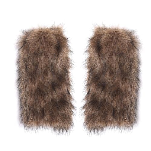OSPNIEEK Womens Faux Fur Furry Leg Warmers thumbnail 7