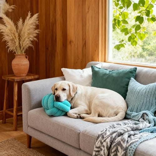 Onechionede Knot Pillow Ball Plush - Decorative Throw Pillows for Bed Relieve Stress, Round Knot Cushion for Sofa Decor Pet Toy, Teal 8 inch thumbnail 2