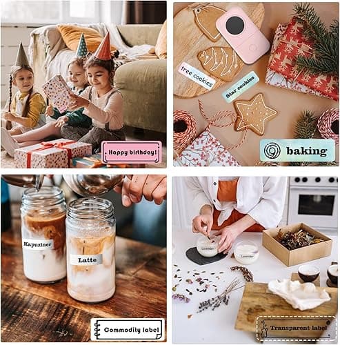 Phomemo Label Maker Machine, D30 Portable Handheld Bluetooth Mini Label Printer, Multiple Templates Smartphone Thermal Small Label Maker for Kids School Items, Classroom Teacher Supplies, Easy to Use - Pink - 1 Printer + 1 Roll Paper thumbnail 6