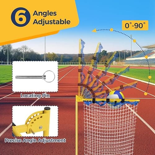 Wiseek Volleyball Setter Training Equipment 8 Adjustable Heights,Sturdy and Durable 130inch Volleyball Setter Training Net 6 Adjustable Angles for Indoor and Outdoor Training thumbnail 4