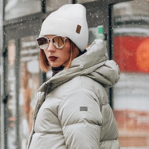 Womens Winter Warm Satin Lined Knit Beanie Hat Slouchy Skull Caps Silk Lining Ski Hats for Women Men thumbnail 5
