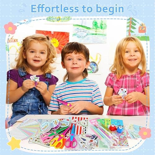 SICOHOME Scrapbook Supplies Kit - Bullet Junk Journaling Scrapbooking Set with Stationery Paper Stickers Tapes Scissors Markers - Birthday Gift for Starter thumbnail 6