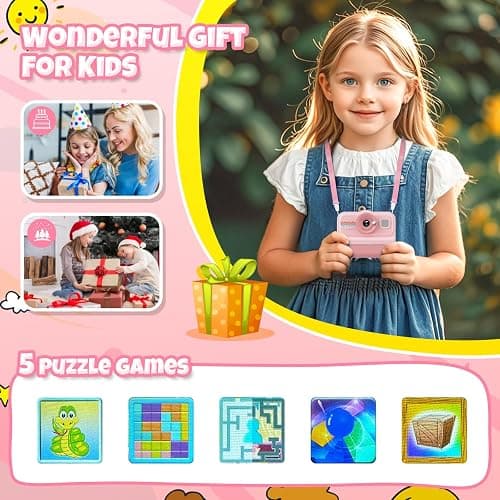 HiMont Kids Camera Instant Print, 1080P HD Instant Print Camera for Kids with 3 Rolls Print Paper & 32GB Card, Selfie Digital Camera for Kid, Ideal Kid Toys Gifts for Boys & Girls Age 3-14 (Pink) thumbnail 6