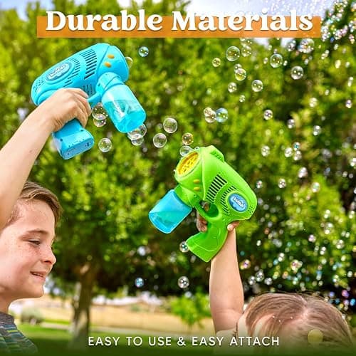 JOYIN 2 Kids Bubble Gun with 2 Bottles Refill Solution, Bubble Machine Gun for Toddlers Kids 4-8, Party Favors, Summer Toy, Outdoors, Easter, Birthday Gift thumbnail 7