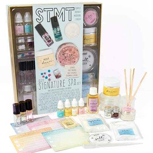 STMT DIY Signature Spa Set by Horizon Group USA, Mix & Make Your Own Spa Supplies with Salt Scrubs, Fragrances & Shimmer Lotions. Multicolored - Image 1
