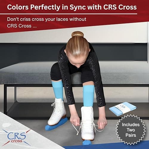 CRS Cross Figure Skating Socks. 2 Pair Knee High Tights. Premium Footed Ice Skate Dance Socks in a Variety of Colors. thumbnail 7