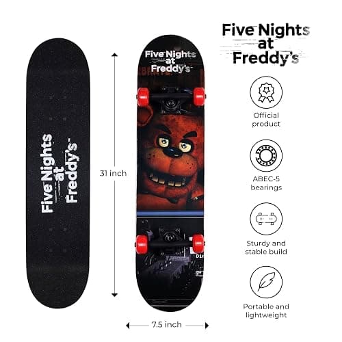 Skateboard with Printed Graphic Grip Tape - Great for Kids and Teens, Cruiser Skateboard with ABEC 5 Bearings, Durable Deck, Smooth Wheels thumbnail 4
