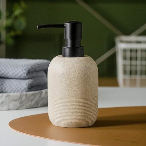 2pcs/Set Beige Soap Dispenser Set,Hand Soap Lotion Dispenser for Bathroom, for Elegant Bathroom Décor，soap Dispenser for Kitchen Sink thumbnail 5