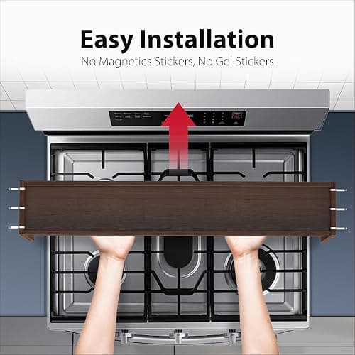 IIIOIIIA Bamboo Over the Stove Spice Rack Organizer Shelf for Kitchen, 31.5" with 6 Hooks, 11.4" Height Extra Storage Countertop, Easy to Assemble, Walnut thumbnail 4