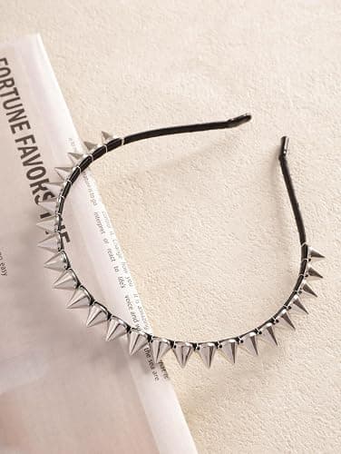 Sacina Gothic Emo Punk Grunge 2 Pieces of Black Spike Headbands, Goth Hair Accessories, Goth Halloween Hair Accessories thumbnail 7