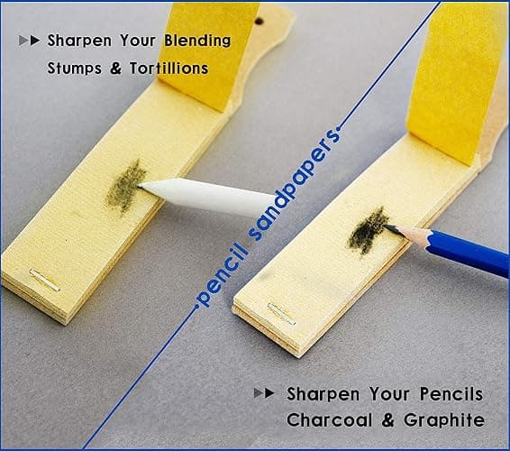 43 PCS Blending Stumps and Tortillions Paper Art Blenders Sketch Drawing Tools with Sketch Wipe Scrapers,Rub Sponge,Kneaded Eraser and Sandpaper Sharpeners thumbnail 7