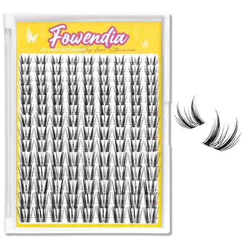 Fowendia Wispy Lash Clusters Freya 8-18mm Spike Eyelash Clusters D Curl DIY Lash Extension Spikes 0.03mm -Invisible Band Natural Individual Cluster Eyelashes - Image 1