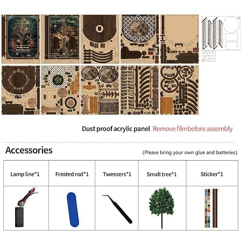Book Nook，DIY Miniature Book Nook Kit for Adults and Teens，3D Wooden Tiny House for Family and Friends，Bookshelf Dollhouse Decor in Halloween/Christmas thumbnail 8