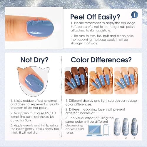 ROSALIND Cat Eye Gel Polish Set, 12 PCS Red Purple Blue Cateye Gel Polish | Swirl Shell Thread Holographic Sparkle Finish, Magnetic Cateye Effect with Magnet Stick, Soak Off UV LED Cured Gel Polish thumbnail 8