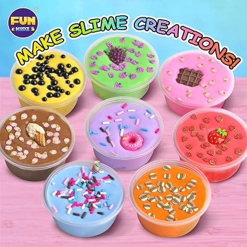 4 LB Milky Butter Slime Bucket Gift for Girls, FunKidz 64 FL OZ Huge Soft White Premade Scented Slime Kit Toy with 29 Variety Add-Ins Perfect Birthday Present for Kids Age 6+ thumbnail 7