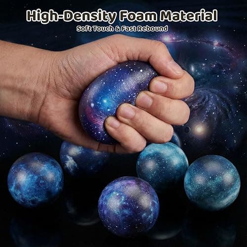 LovesTown 20 PCS Space Party Favors, 2.5 Inch Squeeze Toys Galaxy Stress Balls for Stress Relief Outer Space Themed Party Supplies School Carnival Reward thumbnail 3