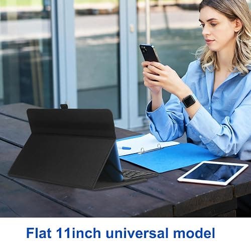 KuRoKo 9",9.7",10.1",10.5",10.9",11" Tablet Universal Case with Keyboard, Case with Removable Wireless Bluetooth Keyboard & Pen Holder for iPad, Galaxy and Other 9-11 inch Tablet thumbnail 5