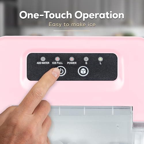 Igloo 26-Pound Automatic Self-Cleaning Portable Countertop Ice Maker Machine with Handle, Pink thumbnail 4