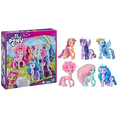 My Little Pony Dolls Rainbow Celebration, 6 Pony Figure Set, 5.5-Inch Dolls, Toys for 3 Year Old Girls and Boys, Unicorn Toys (Amazon Exclusive) thumbnail 16