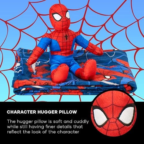 Spider-Man 825987 40 x 50 in. Spider-Man Character & Symbols Silk Touch with Plush Hugger - Spider-man - Fearless Spidey thumbnail 7