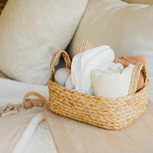 Beautiful Storage Basket Set of 4 - Natural Jute Rope Baskets for Shelves Are Perfect for Organizing Your Home - Quality Storage Bins Easily Fit With Any Nursery or Bedroom Decor thumbnail 8