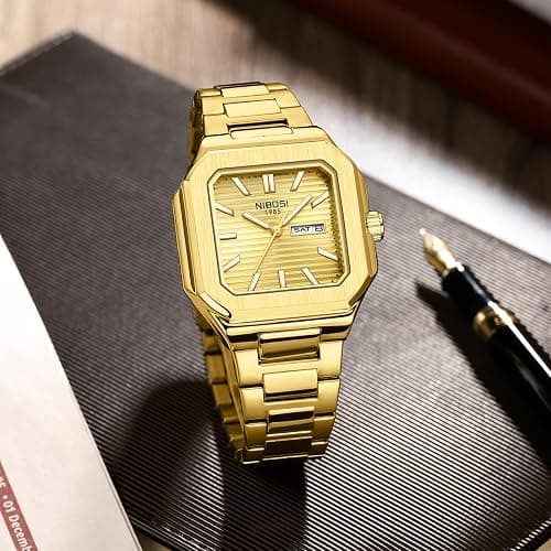 NIBOSI Men Watches Analog Quartz Stainless Steel Silver Watches for Men Waterproof Business Classic Watch with Day and Date Display Wrist Watch for Work and Casual Wear thumbnail 3