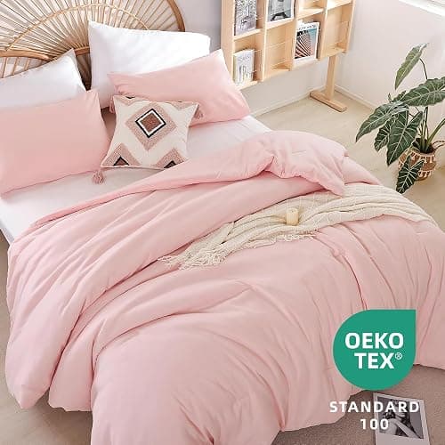 weigelia Pink Comforter Full Size Set – Soft All-Season Bedding with 300GSM Fluffy Microfiber, Includes 2 Matching Pillowcases – Elegant Blush Pink Comforter for Girls, Teens, and Women thumbnail 2