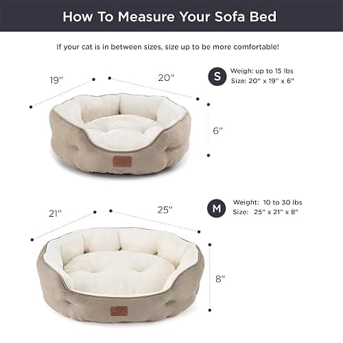 Bedsure Dog Beds for Small Dogs - Round Cat Beds for Indoor Cats, Washable Pet Bed for Puppy and Kitten with Slip-Resistant Bottom, 20 Inches, Camel thumbnail 8
