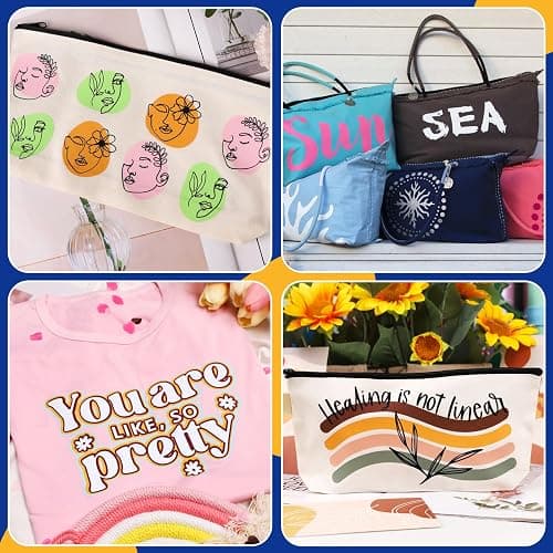TECKWRAP Heat Transfer Vinyl for T-Shirts, Clothes, Bags & Pillows, 33 Sheets 12"x12" for Heat Press Iron On HTV Vinyl Compatible with Most Cutters, Easy Cut & Weed thumbnail 6