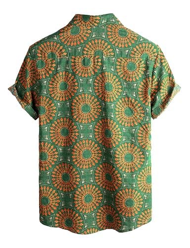 VATPAVE Mens Casual Hawaiian Floral Shirts Short Sleeve Button Down Tropical Shirts Beach Summer Shirts thumbnail 3