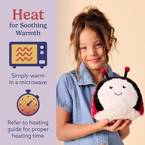 warmies Microwavable & Weighted Stuffed Animals, Ladybug - Heated Stuffed Animal Plushie for Warmth & Comfort - Cute Soft Plush Toys for Adults & Children (Boys, Girls, Babies & Toddlers) thumbnail 4