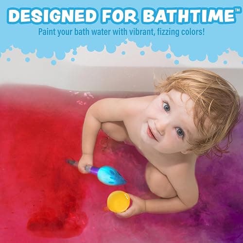 Tub Works® Bath Color Brush™ Kids Bath Bomb Set | Nontoxic & Fragrance-Free | Use Brush to Paint Water with Vibrant, Fizzing Colors | Fun BathBombs for Kids Bath | Creative Bathtub Toys for Toddlers thumbnail 2