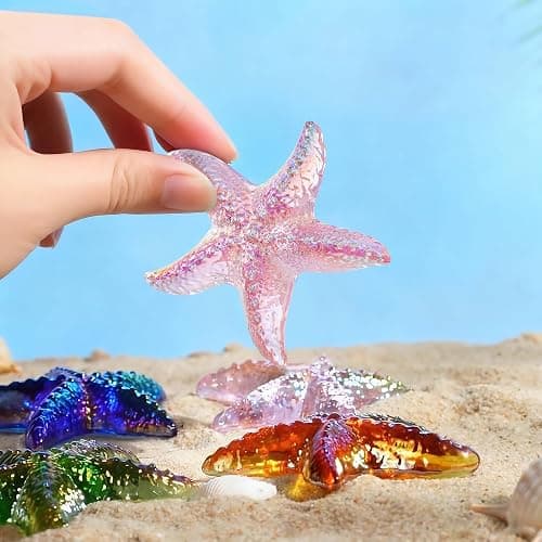 H&D HYALINE & DORA 2.8" Glass Starfish Figurine Handmade Blown Glass Starfish Figurine Tiny Crystal Sea Animals Ornament for Aquarium Decor(Pink) thumbnail 5