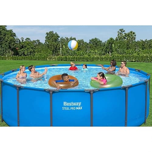 Bestway Steel Pro MAX 15’ x 48" Above Ground Pool, Round Metal Frame Outdoor Swimming Pool for Backyard, Blue, Pool ONLY thumbnail 6