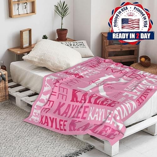 Titonmiz Custom Name Blanket, Personalized Blankets and Throws with Name for Teen Girls Boys, Customized Flannel Blankets Gifts for Girls Kids Adult Birthday Christmas, Ships Next Day thumbnail 4