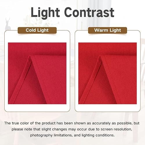 Nacuci Faux Linen Small Table Runner Water Resistant 13 x 36 in, Red | Farmhouse Short Table Runners, Coffee Table Runner, Dresser Runners for Bedroom, Living Room, Kitchen, Dining, Party thumbnail 4