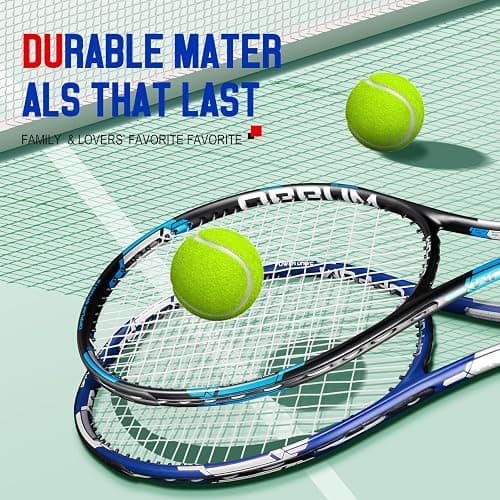 OPPUM PRO-500 Adult Tennis Rackets, 2-Pack Pre-Strung Racquets for Beginners & Intermediate with Carry Bag & 2 Balls, 105 Sq Inch Oversized Head for Women & Men, Arm Friendly Vibration Control thumbnail 6