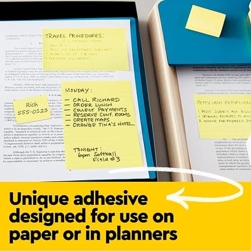 Post-it Notes, 3 x 3 in, The Iconic Canary Yellow Note, 12 Lined Pads | School Supplies and Office Products thumbnail 6
