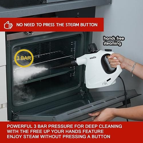 NARMIKU Steam Cleaner Handheld, 450ml Capacity Portable High Pressure Steamer for cleaning with 14 Piece Accessory Kit. Multi-Purpose Steam Cleaner for Home, Kitchen, Sofa, Floor, Window, Carpet Stain thumbnail 4