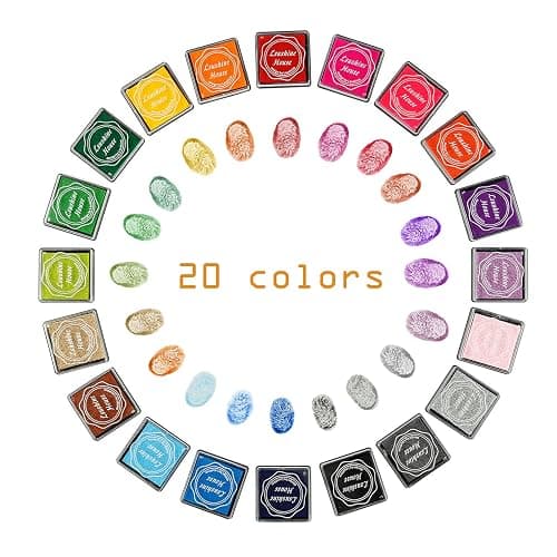 Lsushine Craft Ink Pad Stamps Partner DIY Color,20 Colors Rainbow Finger Ink pad for Kids (Pack of 20) thumbnail 2
