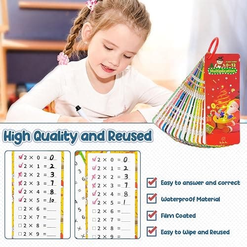 Anemeeoke 0-12 Multiplication Flash Cards, Large Math Table Flashcards, Multiplication Chart, Educational Times Table Flashcards for Classroom for 1st to 3rd Grades thumbnail 4