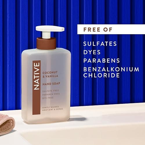 Native Liquid Hand Soap, Coconut & Vanilla Scent, Non-Drying Formula for Soft, Smooth Hands, Made with Plant-Based Cleansers, Sulfate & Paraben Free, 13 oz Bottle thumbnail 5