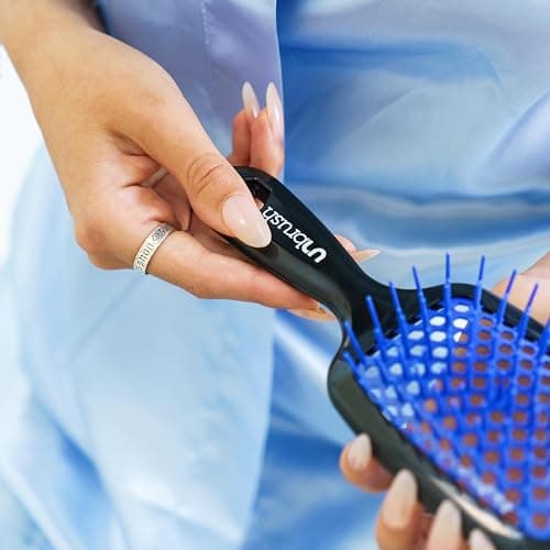 FHI Heat UNbrush Detangling Brush for Pain-Free Brushing on All Wet or Dry Hair Types — Durable DuoFlex Anti-Static Bristles, Lightweight Handle, Vented Hair Brush thumbnail 9