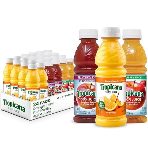 Tropicana 100% Juice 3-flavor Classic Variety Pack,10 Fl Oz (Pack of 24) - Image 1
