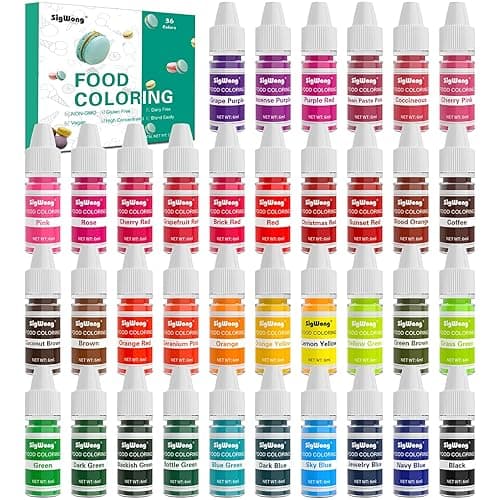 Food Coloring - 36 Color Concentrated Liquid Food Coloring Set - Neon Liquid Food Color Dye for Baking, Decorating, Icing, Cooking, Slime Making Kit and DIY Crafts, 6ml Bottles (0.25 Fl. Oz) - 0.2 Fl Oz (Pack of 36)