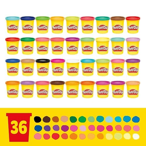 Play-Doh Modeling Compound 36-Pack Case of Colors, Non-Toxic, 3 Oz Cans of Assort. Colors, Back to School Classroom Supplies, Preschool Toys, Ages 2+ (Amazon Exclusive) thumbnail 3